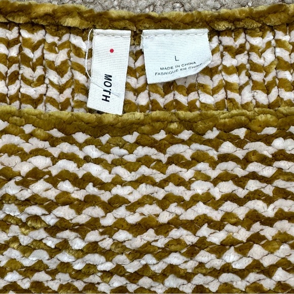 Anthropologie by Moth Chenille Sweater boxy striped large - Picture 7 of 7